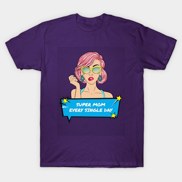 SUPER MOM Every Single Day Vintage T-Shirt by TEEBOX by TBX